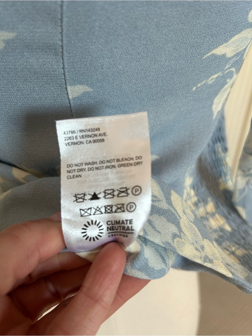 Reformation Ellora Floral Tie-Shoulder Square Neck Crop Top Light Blue Sz 8 NEW - Picture 10 of 11